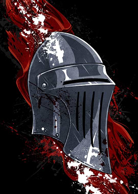 Knight's Helmet with Blood Splatter