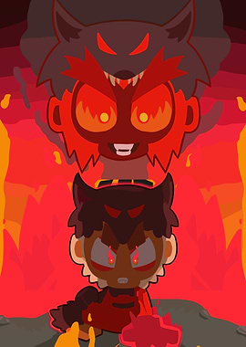Fiery Wolf Demon Characters