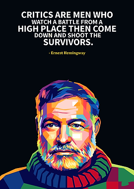 Ernest Hemingway Pop Art Quote
