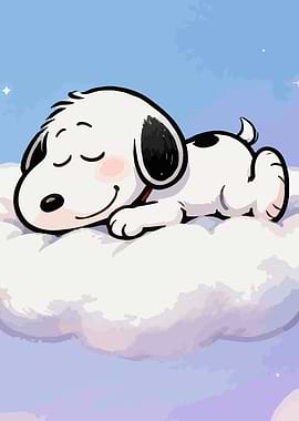 Snoopy Sleeping on a Cloud