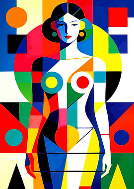 Abstract Geometric Woman Portrait