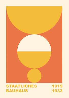 Bauhaus Poster with Geometric Shapes