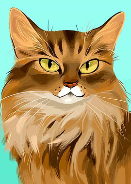 Brown Tabby Cat Portrait
