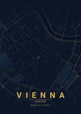 Vienna City Map Art