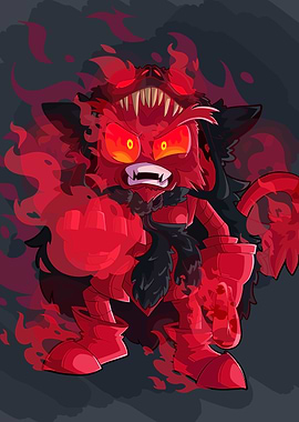 Fiery Red Wolf Character