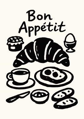 Bon Appetit Breakfast Poster