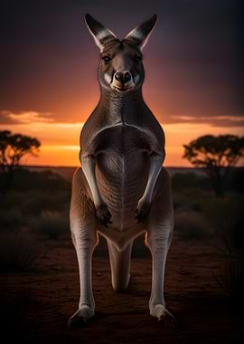Kangaroo at Sunset