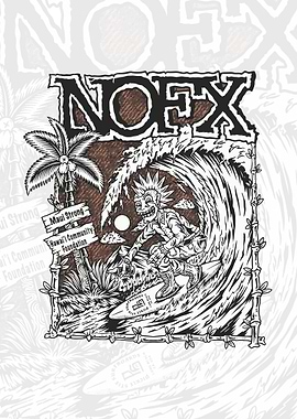 NOFX Punk Surfer Wave Illustration