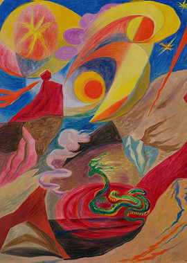 Surreal Dragon Landscape by andre masson