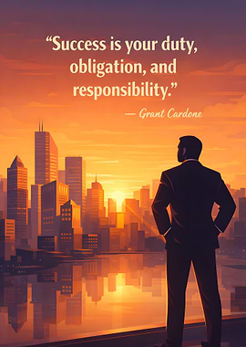 Man overlooking city at sunset