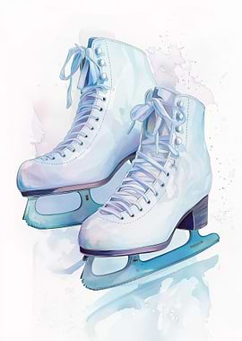 White Figure Skates with Blades
