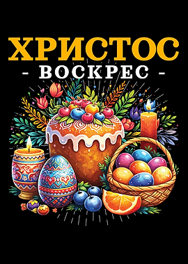 Easter Greeting with Traditional Symbols
