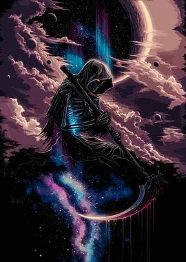 Grim Reaper in Cosmic Nebula