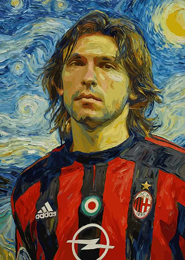 Andrea Pirlo in Starry Night Style