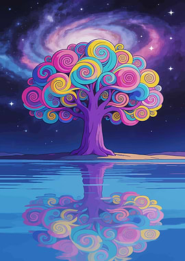Cosmic Tree of Life Reflection
