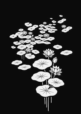 Lotus Path Flowers and Lily Pads