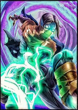 Ninja with Green Lightning