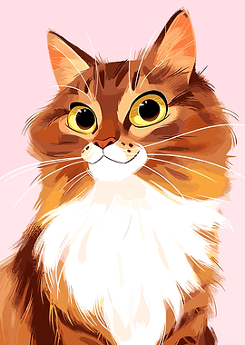 Cute Fluffy Cat Portrait