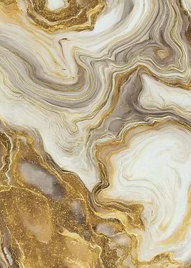 Abstract Gold and White Marble Texture