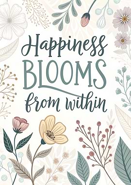 Happiness Blooms From Within Floral Art