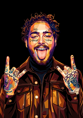 Post Malone Pop Art Portrait