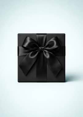Black Gift Box with Ribbon