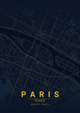 Paris Map with Coordinates
