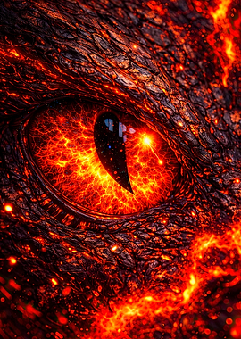 Fiery Dragon Eye Close-up