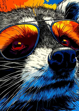 Cool Raccoon Wearing Sunglasses