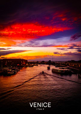 Venice Canal at Sunset