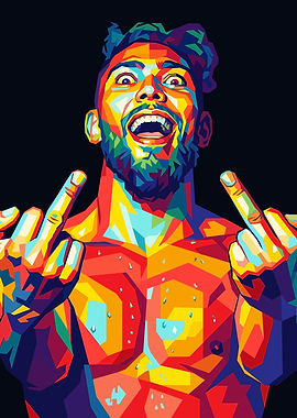 Man giving middle fingers in pop art style
