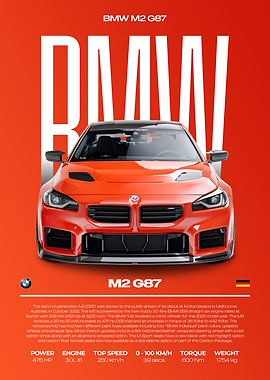 BMW M2 G87 Car Poster