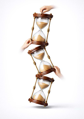 Stack of Hourglasses with Hands