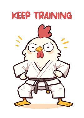 Chicken in Karate Gi