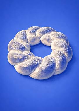 Braided Challah Bread Wreath