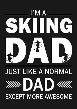 Skiing Dad Funny Text Art