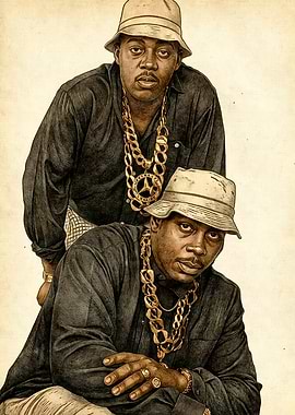 Run-DMC Hip Hop Duo Portrait