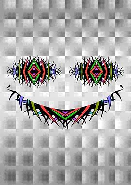 Abstract Spiky Smiley Face