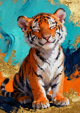 Cute Tiger Cub Painting
