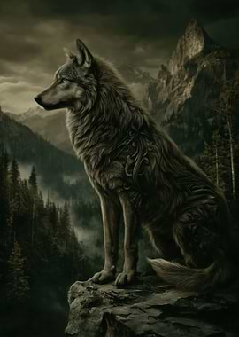 Wolf on a Cliff