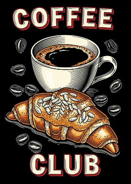 Coffee Club Croissant and Coffee
