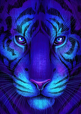 Neon Tiger Portrait