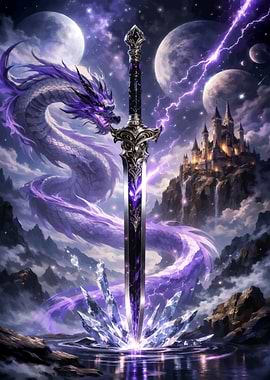 Epic Fantasy Dragon and Sword