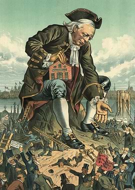 Giant figure holding Plymouth Church