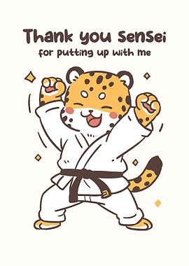 Cute Leopard in Karate Gi
