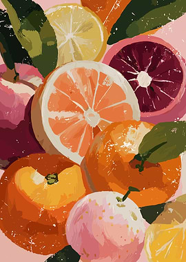 Vibrant Citrus Fruit Still Life