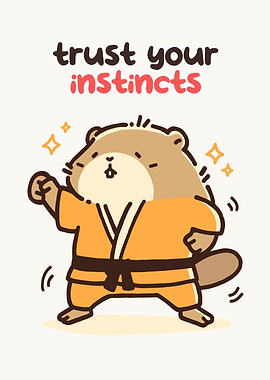 Cute Beaver in Karate Gi