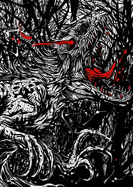 Monstrous Creature in Dark Forest