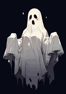 Cute Ghost with Blushing Cheeks
