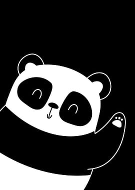 Cute Panda Waving Hello